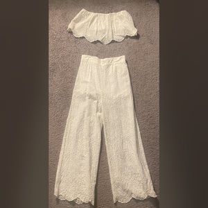 AURA See Your Vision white eyelet two piece set size small * Red Dress Boutique